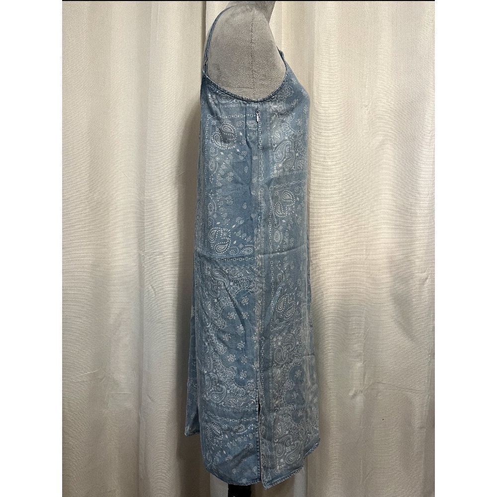 Thread & Supply Sky Blue Bandana-Print Slip Dress Sz Small - Picture 4 of 9